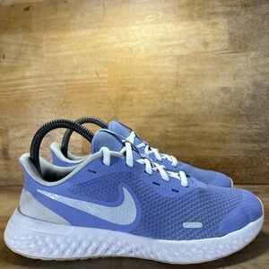 Nike Revolution 5 Womens Size 6.5 (5Y) Running Shoes Sneakers Thistle Blue/White